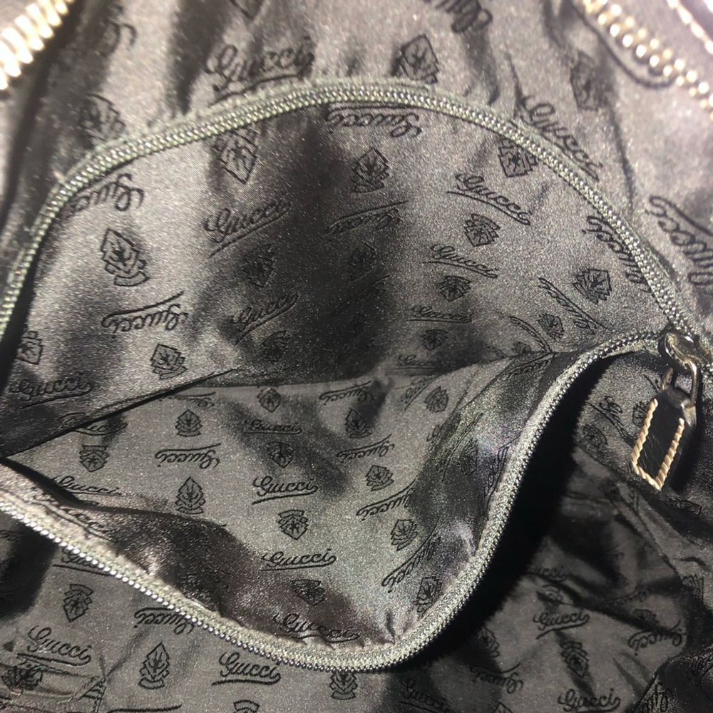GUCCI Hysteria Black Leather Oversized Gucci Supreme Messenger Bag - Picture 11 of 17